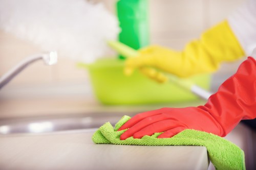 Professional curtain care showing dust removal and fabric refresh